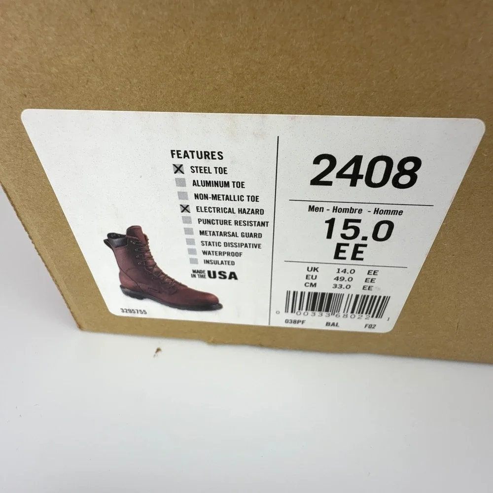 Red Wing Supersole 8-inch Safety Toe Boot Leather Mens Size 15‎ EE 2408 NOS